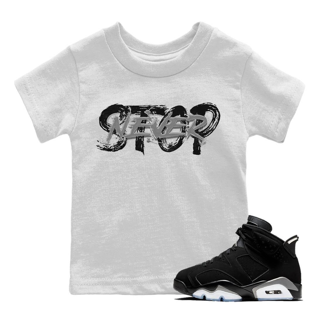 Jordan 6 Chrome Sneaker Match Tees Never Stop Sneaker Tees Jordan 6 Chrome Sneaker Release Tees Kids Shirts