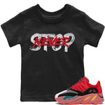 Yeezy 700 Hi-Res Red Sneaker Match Tees Never Stop Sneaker Tees Yeezy 700 Hi-Res Red Sneaker Release Tees Kids Shirts