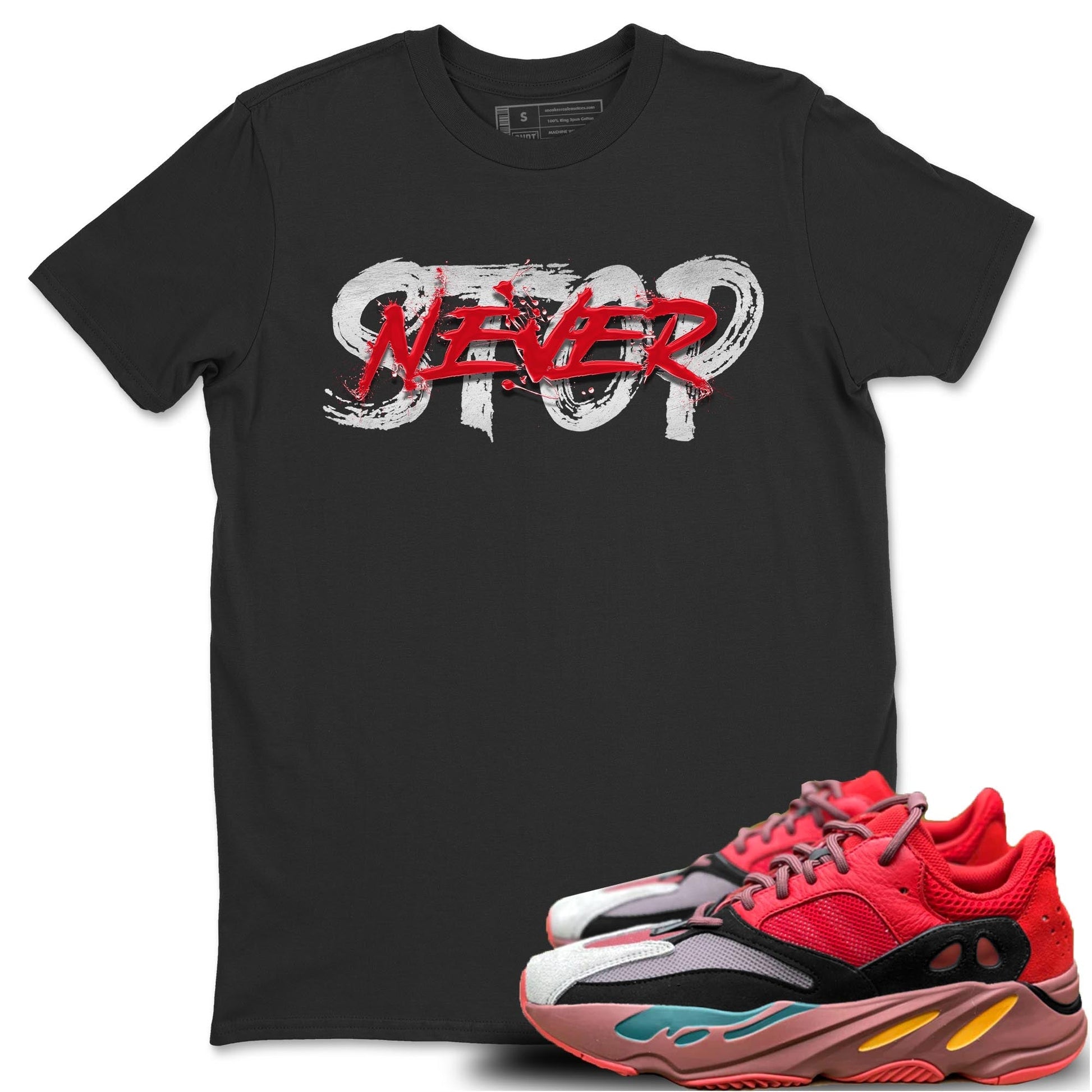 Yeezy 700 Hi-Res Red Sneaker Match Tees Never Stop Sneaker Tees Yeezy 700 Hi-Res Red Sneaker Release Tees Unisex Shirts