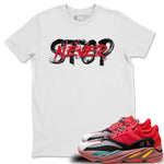 Yeezy 700 Hi-Res Red Sneaker Match Tees Never Stop Sneaker Tees Yeezy 700 Hi-Res Red Sneaker Release Tees Unisex Shirts