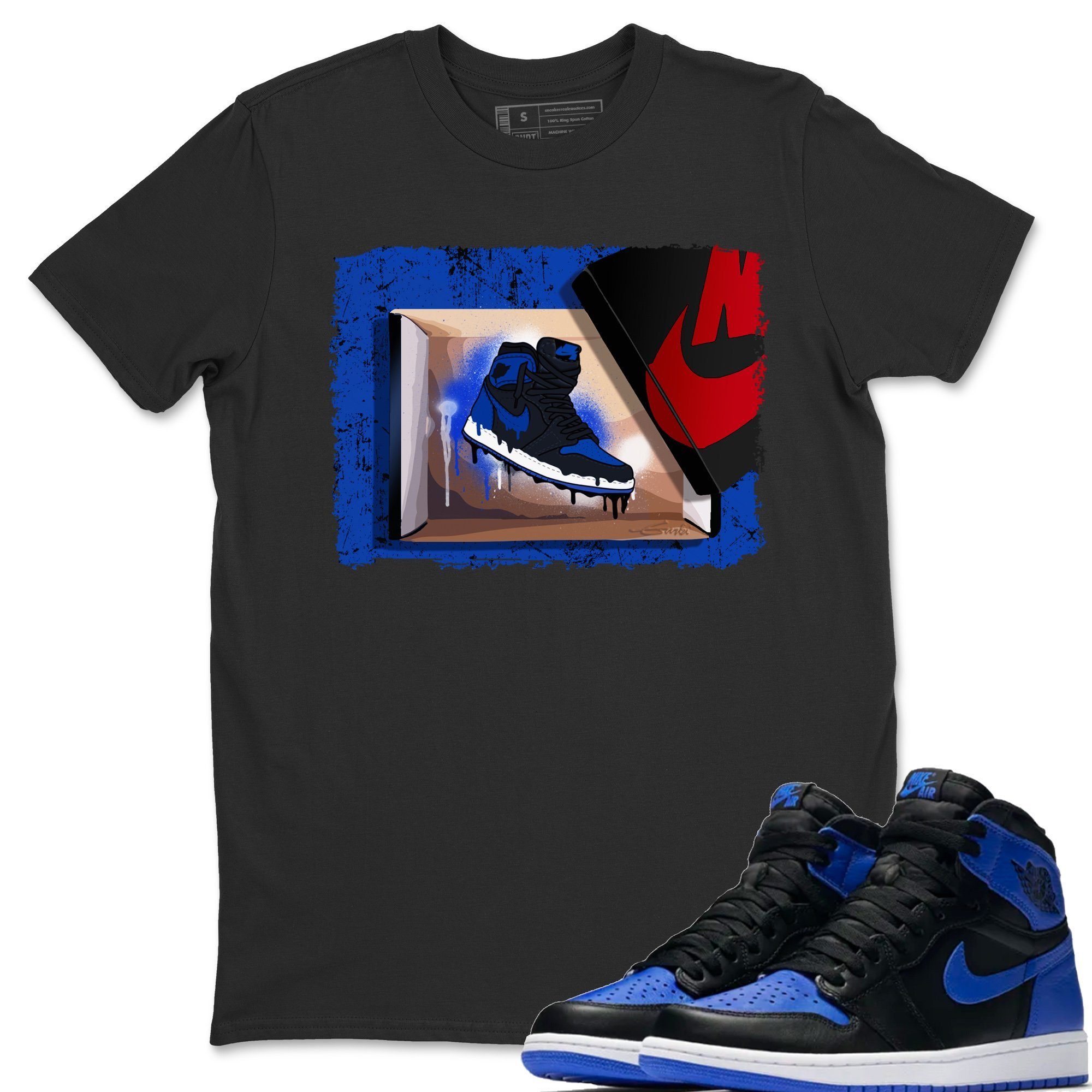 Jordan 1 Royal Black Sneaker Match Tees New Kicks Sneaker Tees Jordan 1 Royal Black Sneaker Release Tees Unisex Shirts