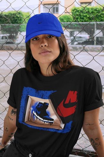 Jordan 1 Royal Black Sneaker Match Tees New Kicks Sneaker Tees Jordan 1 Royal Black Sneaker Release Tees Unisex Shirts
