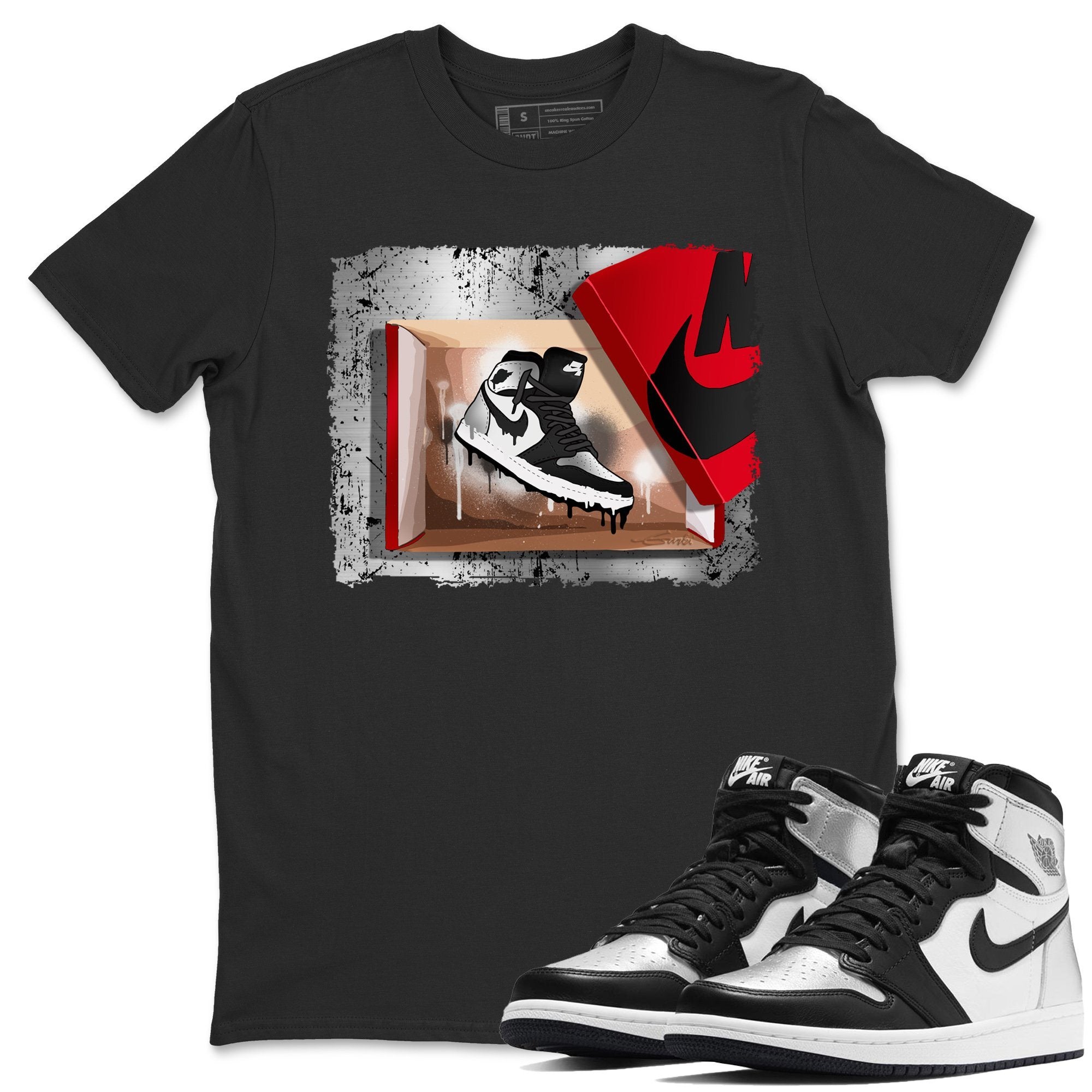 black and silver jordan 1 shirt