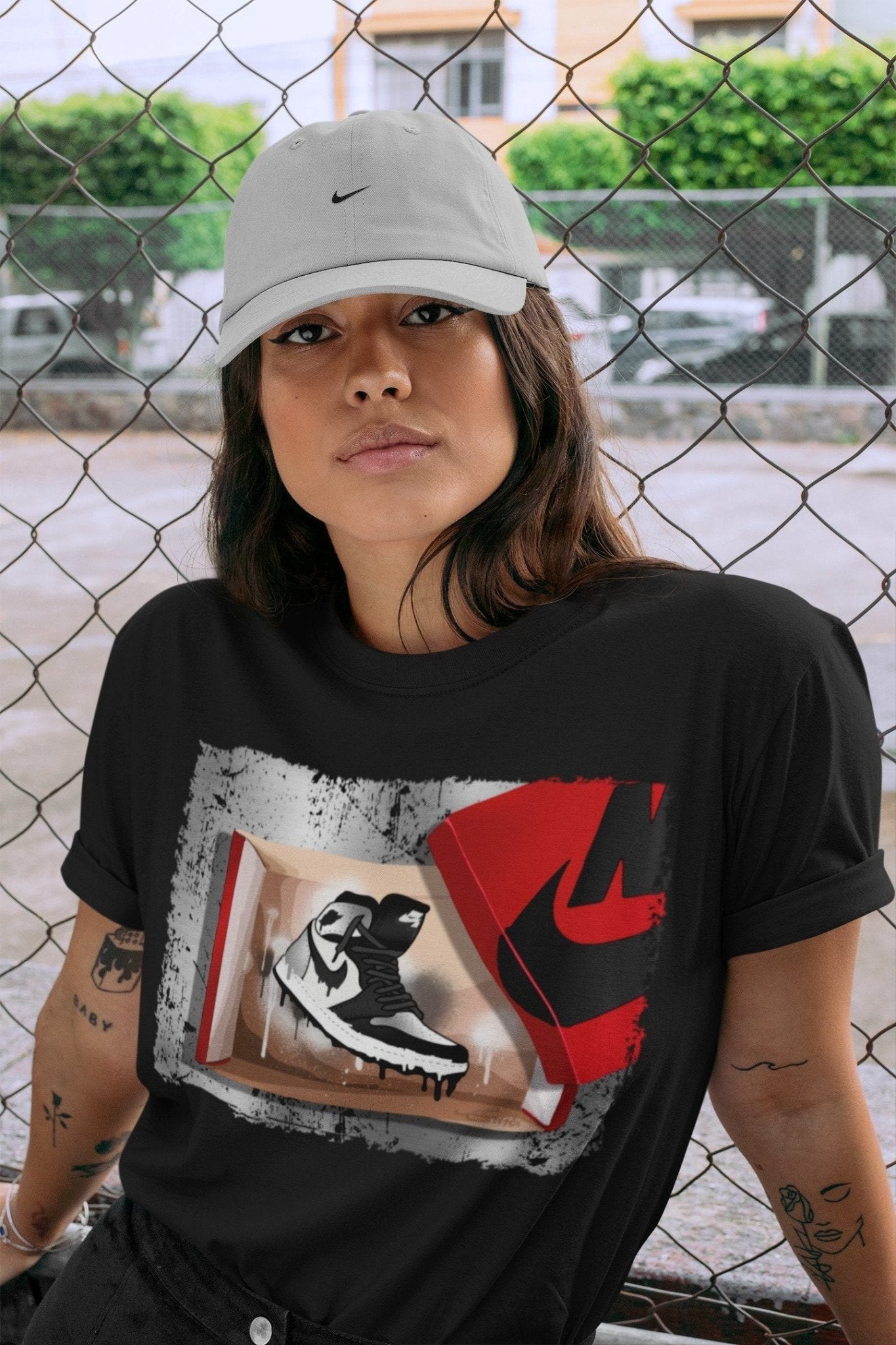 black and silver jordan 1 shirt