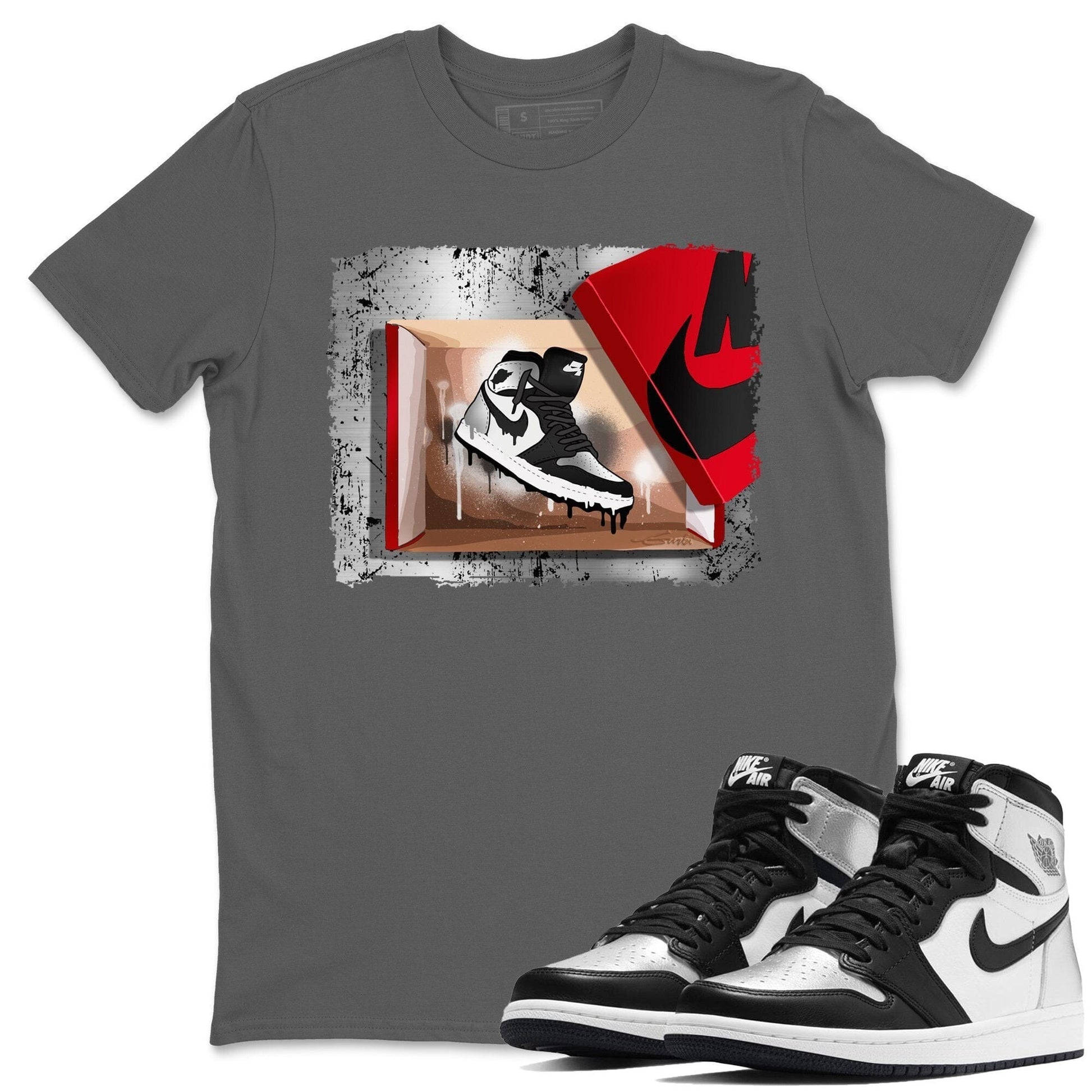 Jordan 1 Silver Toe Sneaker Match Tees New Kicks Sneaker Tees Jordan 1 Silver Toe Sneaker Release Tees Unisex Shirts