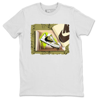 Air Jordan 1 X Travis Scott Golf Olive shirt to match jordans New Kicks sneaker tees Air Jordan 1 Travis Scott Golf SNRT Sneaker Release Tees Unisex White 2 T-Shirt