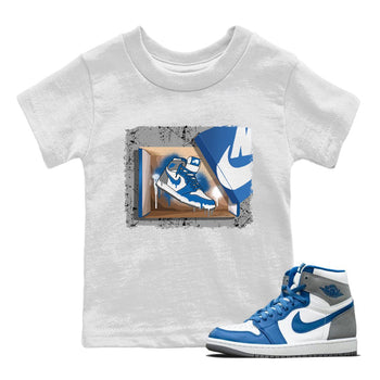 Jordan 1 True Blue Sneaker Match Tees New Kicks Sneaker Tees Jordan 1 True Blue Sneaker Release Tees Kids Shirts