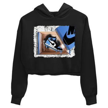 Air Jordan 1 Retro High OG UNC Toe shirt to match jordans New Kicks sneaker tees UNC Toe 1s SNRT Sneaker Release Tees Black 2 Crop T-Shirt