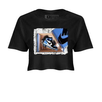 Air Jordan 1 Retro High OG UNC Toe shirt to match jordans New Kicks sneaker tees UNC Toe 1s SNRT Sneaker Release Tees Black 2 Crop T-Shirt
