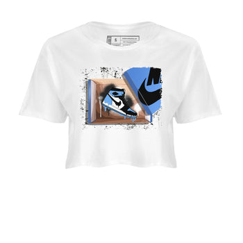 Air Jordan 1 Retro High OG UNC Toe shirt to match jordans New Kicks sneaker tees UNC Toe 1s SNRT Sneaker Release Tees White 2 Crop T-Shirt