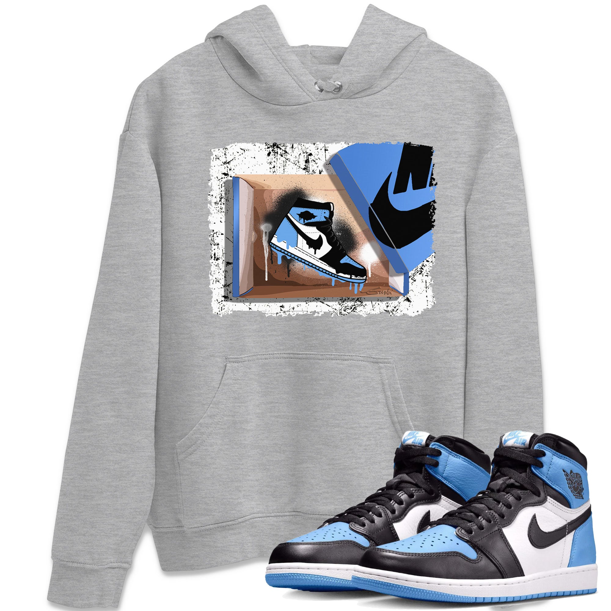 Air Jordan 1 Retro High OG UNC Toe shirt to match jordans New Kicks sneaker tees UNC Toe 1s SNRT Sneaker Release Tees Unisex Heather Grey 1 T-Shirt