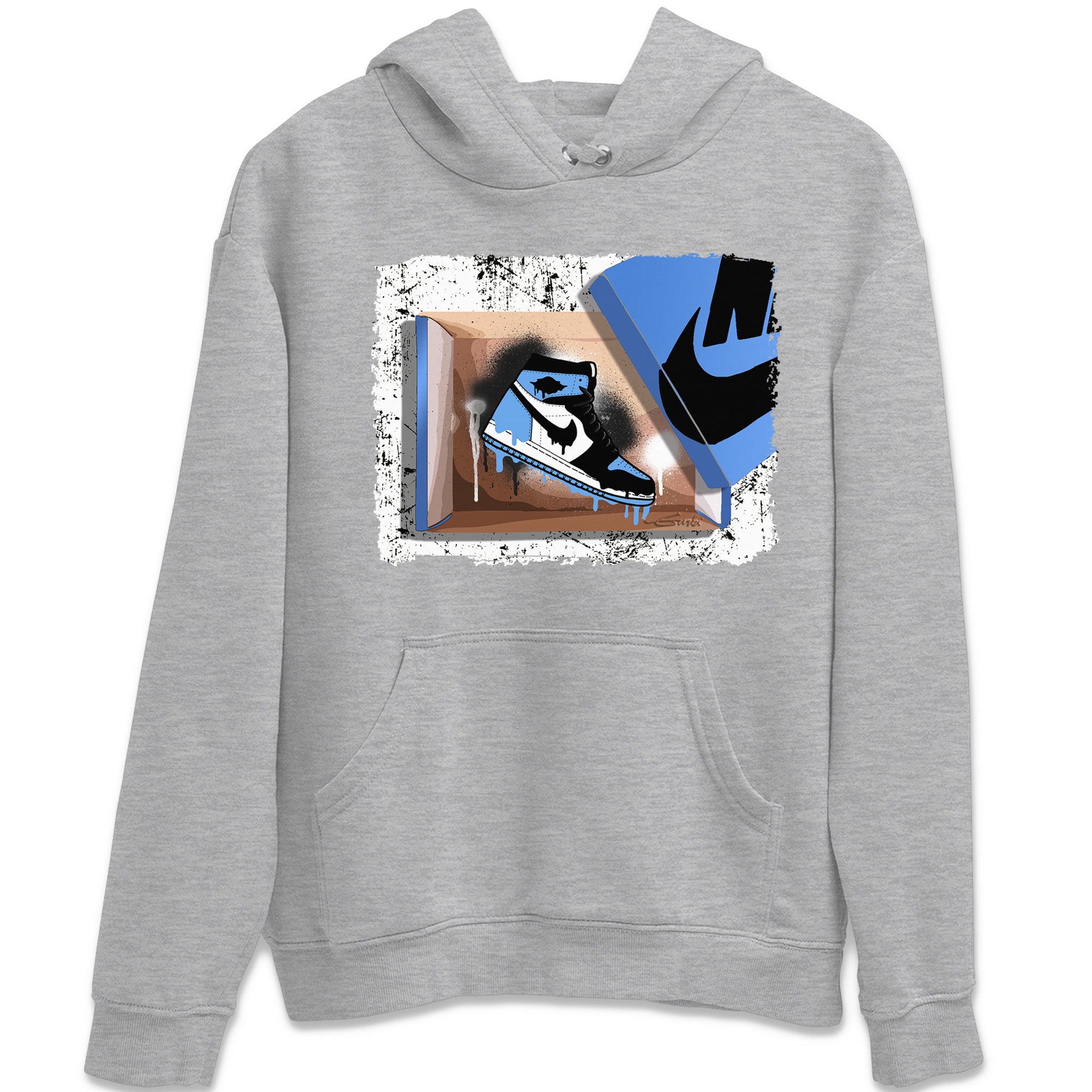Air Jordan 1 Retro High OG UNC Toe shirt to match jordans New Kicks sneaker tees UNC Toe 1s SNRT Sneaker Release Tees Unisex Heather Grey 2 T-Shirt