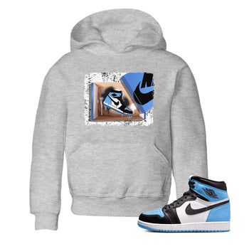 Air Jordan 1 Retro High OG UNC Toe shirt to match jordans New Kicks sneaker tees UNC Toe 1s SNRT Sneaker Release Tees Baby Toddler Heather Grey 1 T-Shirt