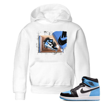 Air Jordan 1 Retro High OG UNC Toe shirt to match jordans New Kicks sneaker tees UNC Toe 1s SNRT Sneaker Release Tees Baby Toddler White 1 T-Shirt