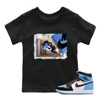 Air Jordan 1 Retro High OG UNC Toe shirt to match jordans New Kicks sneaker tees UNC Toe 1s SNRT Sneaker Release Tees Baby Toddler Black 1 T-Shirt
