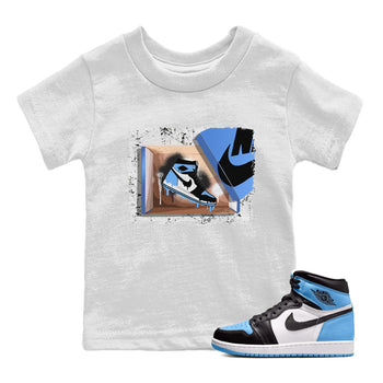 Air Jordan 1 Retro High OG UNC Toe shirt to match jordans New Kicks sneaker tees UNC Toe 1s SNRT Sneaker Release Tees Baby Toddler White 1 T-Shirt
