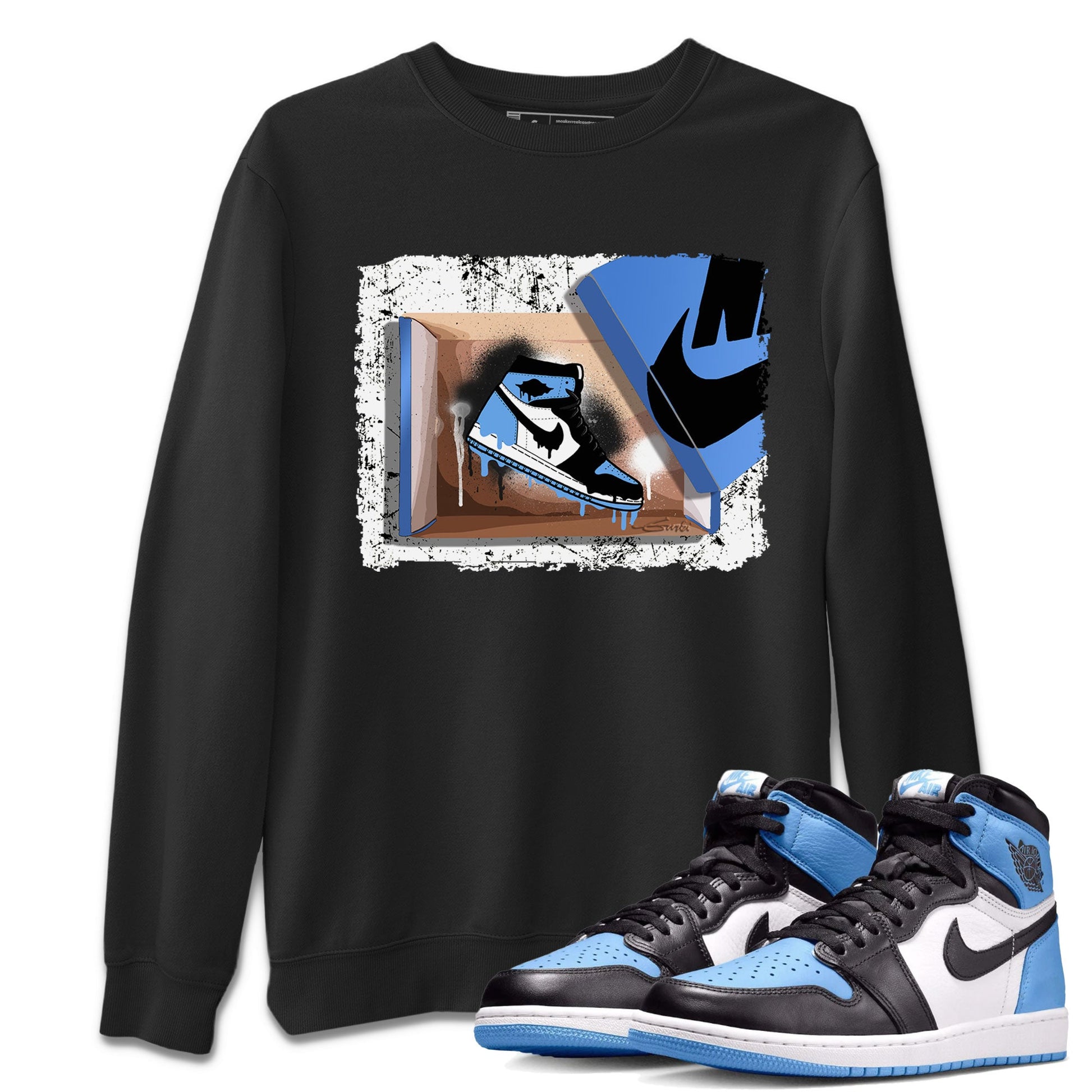 Air Jordan 1 Retro High OG UNC Toe shirt to match jordans New Kicks sneaker tees UNC Toe 1s SNRT Sneaker Release Tees Unisex Black 1 T-Shirt