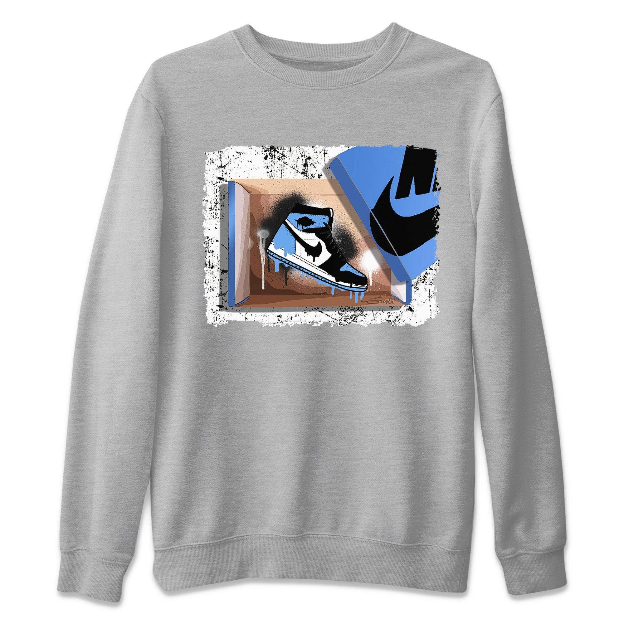 Air Jordan 1 Retro High OG UNC Toe shirt to match jordans New Kicks sneaker tees UNC Toe 1s SNRT Sneaker Release Tees Unisex Heather Grey 2 T-Shirt