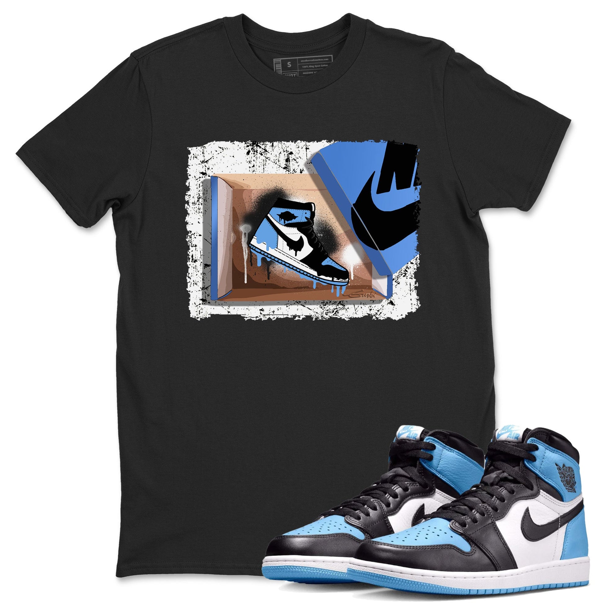 Air Jordan 1 Retro High OG UNC Toe shirt to match jordans New Kicks sneaker tees UNC Toe 1s SNRT Sneaker Release Tees Unisex Black 1 T-Shirt