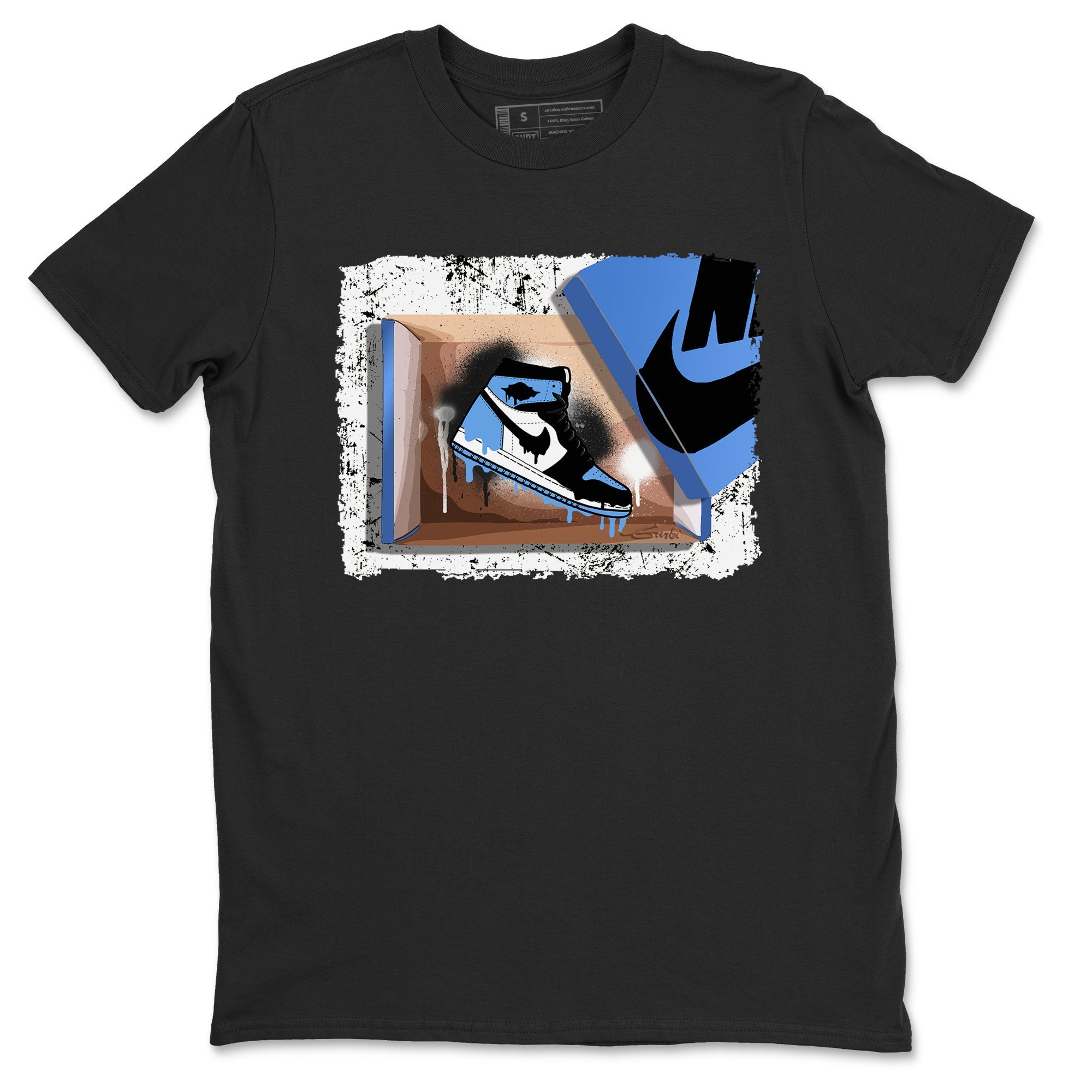 Air Jordan 1 Retro High OG UNC Toe shirt to match jordans New Kicks sneaker tees UNC Toe 1s SNRT Sneaker Release Tees Unisex Black 2 T-Shirt
