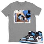 Air Jordan 1 Retro High OG UNC Toe shirt to match jordans New Kicks sneaker tees UNC Toe 1s SNRT Sneaker Release Tees Unisex Heather Grey 1 T-Shirt