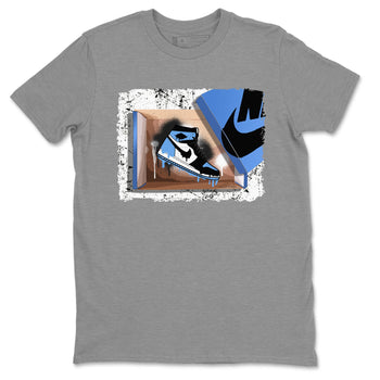 Air Jordan 1 Retro High OG UNC Toe shirt to match jordans New Kicks sneaker tees UNC Toe 1s SNRT Sneaker Release Tees Unisex Heather Grey 2 T-Shirt