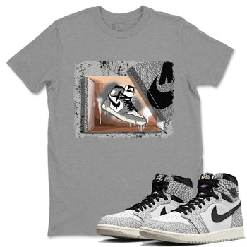 Jordan 1 White Cement Sneaker Match Tees New Kicks Sneaker Tees Jordan 1 White Cement Sneaker Release Tees Unisex Shirts