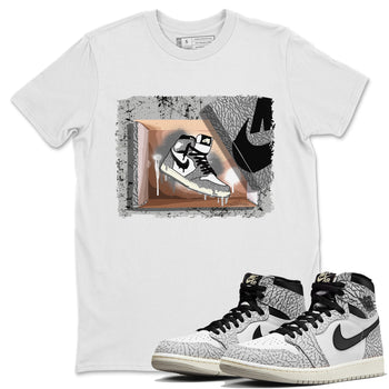 Jordan 1 White Cement Sneaker Match Tees New Kicks Sneaker Tees Jordan 1 White Cement Sneaker Release Tees Unisex Shirts