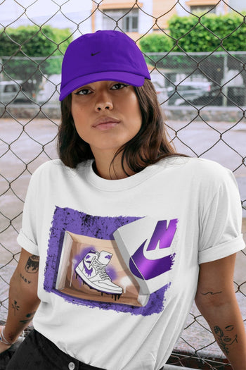 Jordan 1 WMNS Court Purple Sneaker Match Tees New Kicks Sneaker Tees Jordan 1 WMNS Court Purple Sneaker Release Tees Unisex Shirts