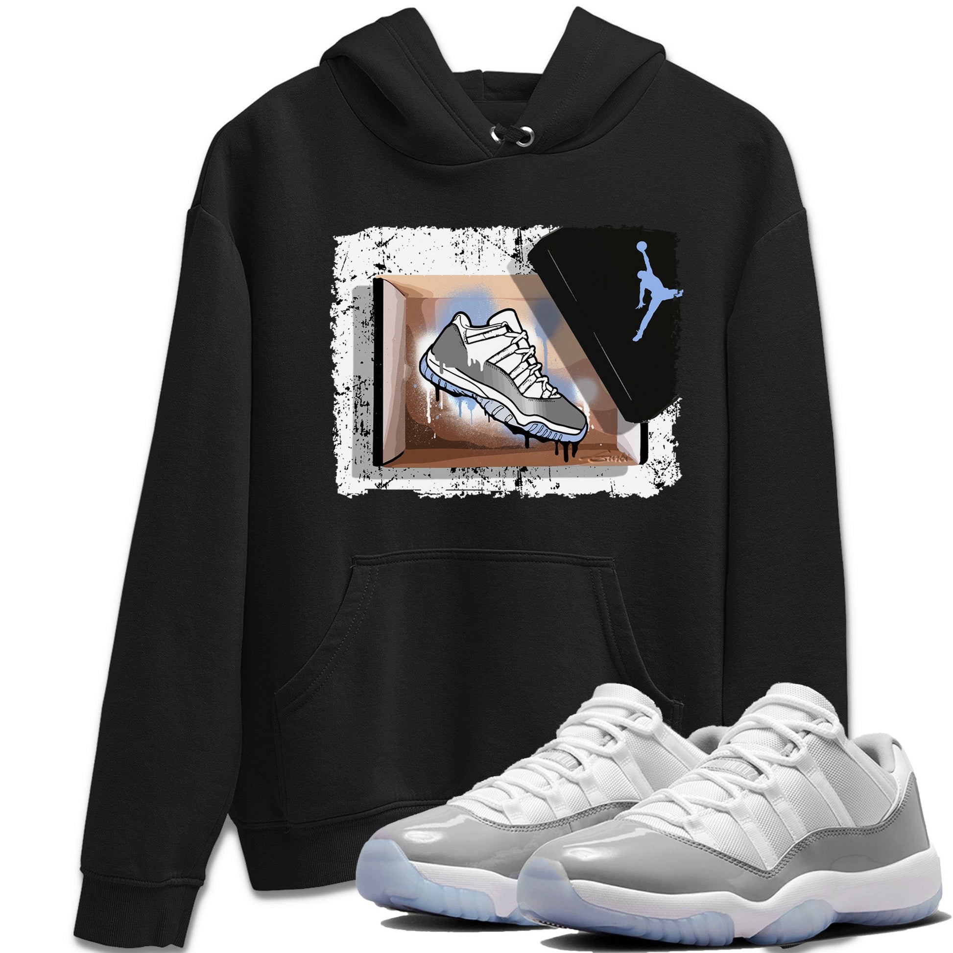 Air Jordan 11 White Cement Sneaker Match Tees New Kicks Sneaker Tees Jordan 11 Retro White Cement Sneaker Release Tees Unisex Shirts Black 1