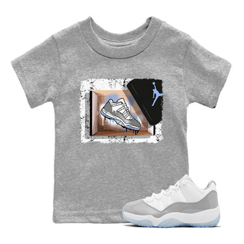 Air Jordan 11 White Cement Sneaker Match Tees New Kicks Sneaker Tees Jordan 11 Retro White Cement Sneaker Release Tees Kids Shirts Heather Grey 1