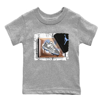Air Jordan 11 White Cement Sneaker Match Tees New Kicks Sneaker Tees Jordan 11 Retro White Cement Sneaker Release Tees Kids Shirts Heather Grey 2