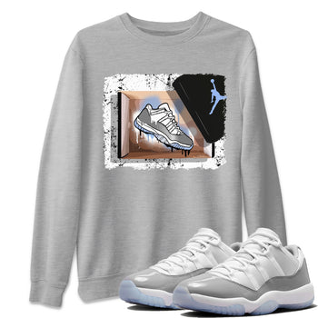 Air Jordan 11 White Cement Sneaker Match Tees New Kicks Sneaker Tees Jordan 11 Retro White Cement Sneaker Release Tees Unisex Shirts Heather Grey 1
