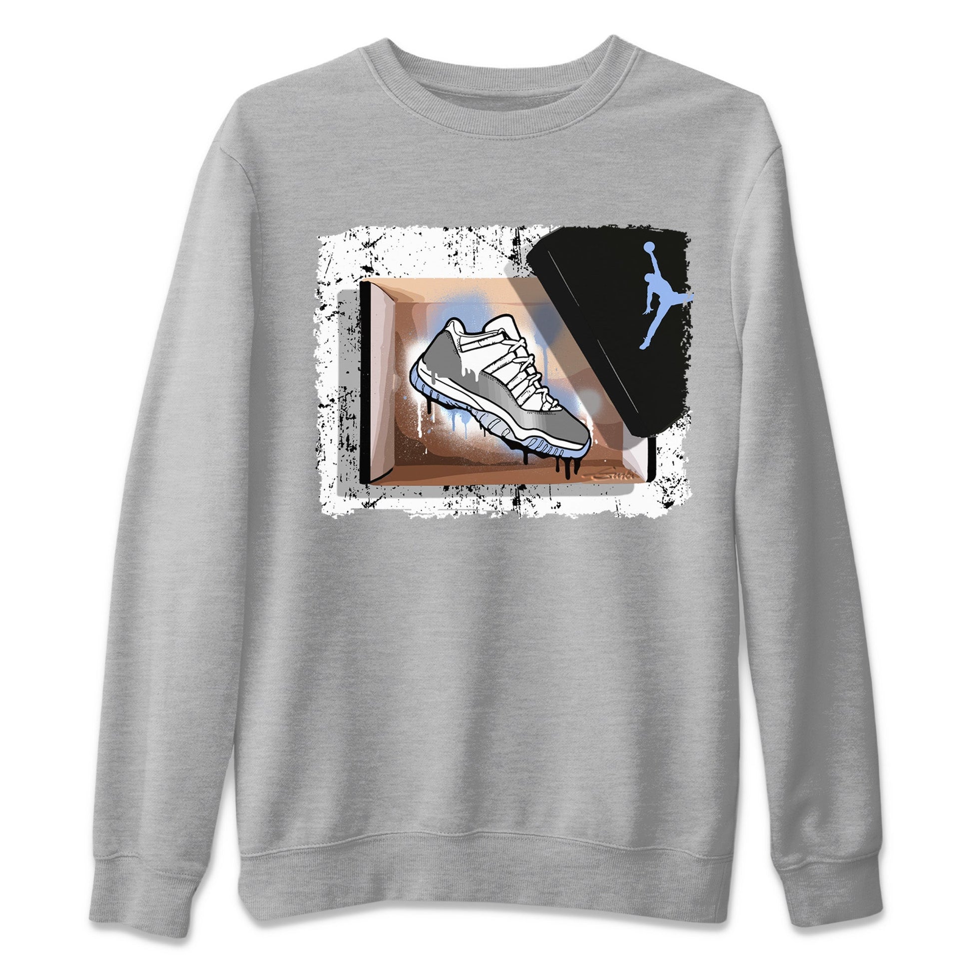 Air Jordan 11 White Cement Sneaker Match Tees New Kicks Sneaker Tees Jordan 11 Retro White Cement Sneaker Release Tees Unisex Shirts Heather Grey 2