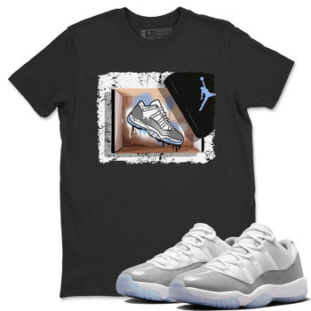 Air Jordan 11 White Cement Sneaker Match Tees New Kicks Sneaker Tees Jordan 11 Retro White Cement Sneaker Release Tees Unisex Shirts Black 1