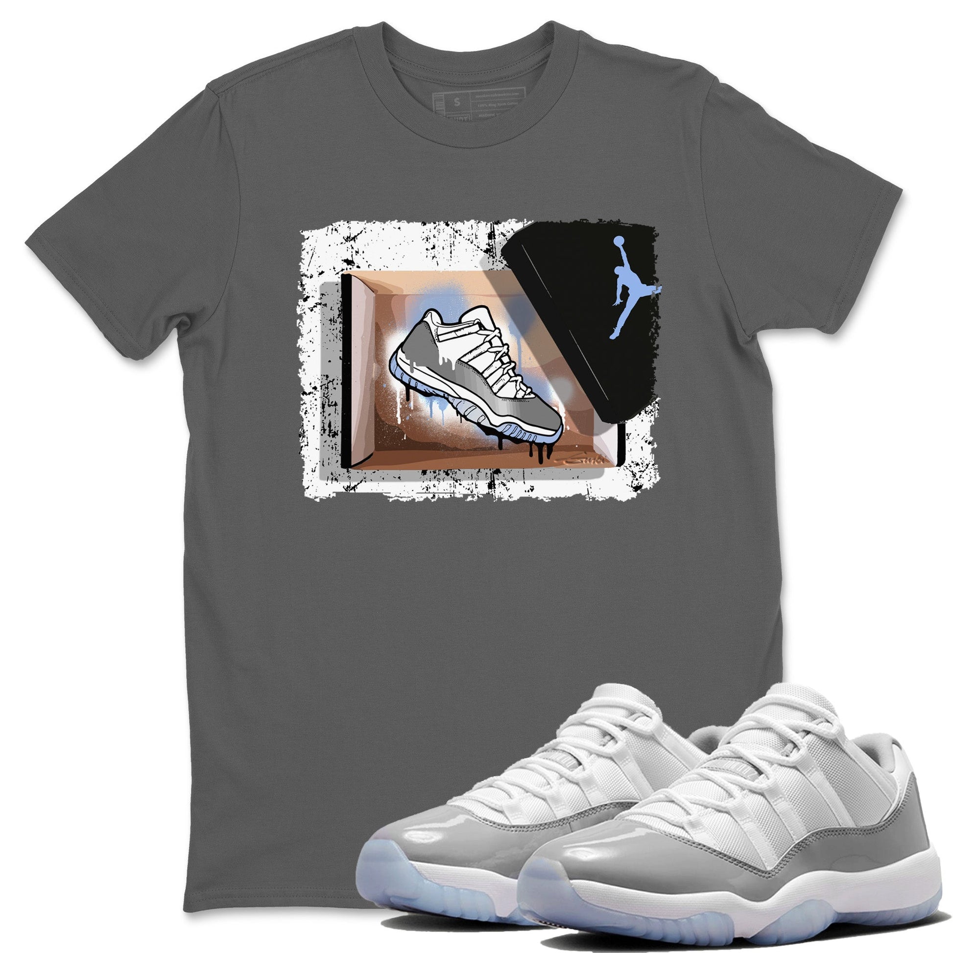 Air Jordan 11 White Cement Sneaker Match Tees New Kicks Sneaker Tees Jordan 11 Retro White Cement Sneaker Release Tees Unisex Shirts Cool Grey 1