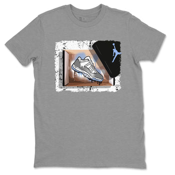 Air Jordan 11 White Cement Sneaker Match Tees New Kicks Sneaker Tees Jordan 11 Retro White Cement Sneaker Release Tees Unisex Shirts Heather Grey 2
