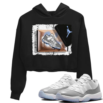 Air Jordan 11 White Cement Sneaker Match Tees New Kicks Sneaker Tees Jordan 11 Retro White Cement Sneaker Release Tees Women's Shirts Black 1