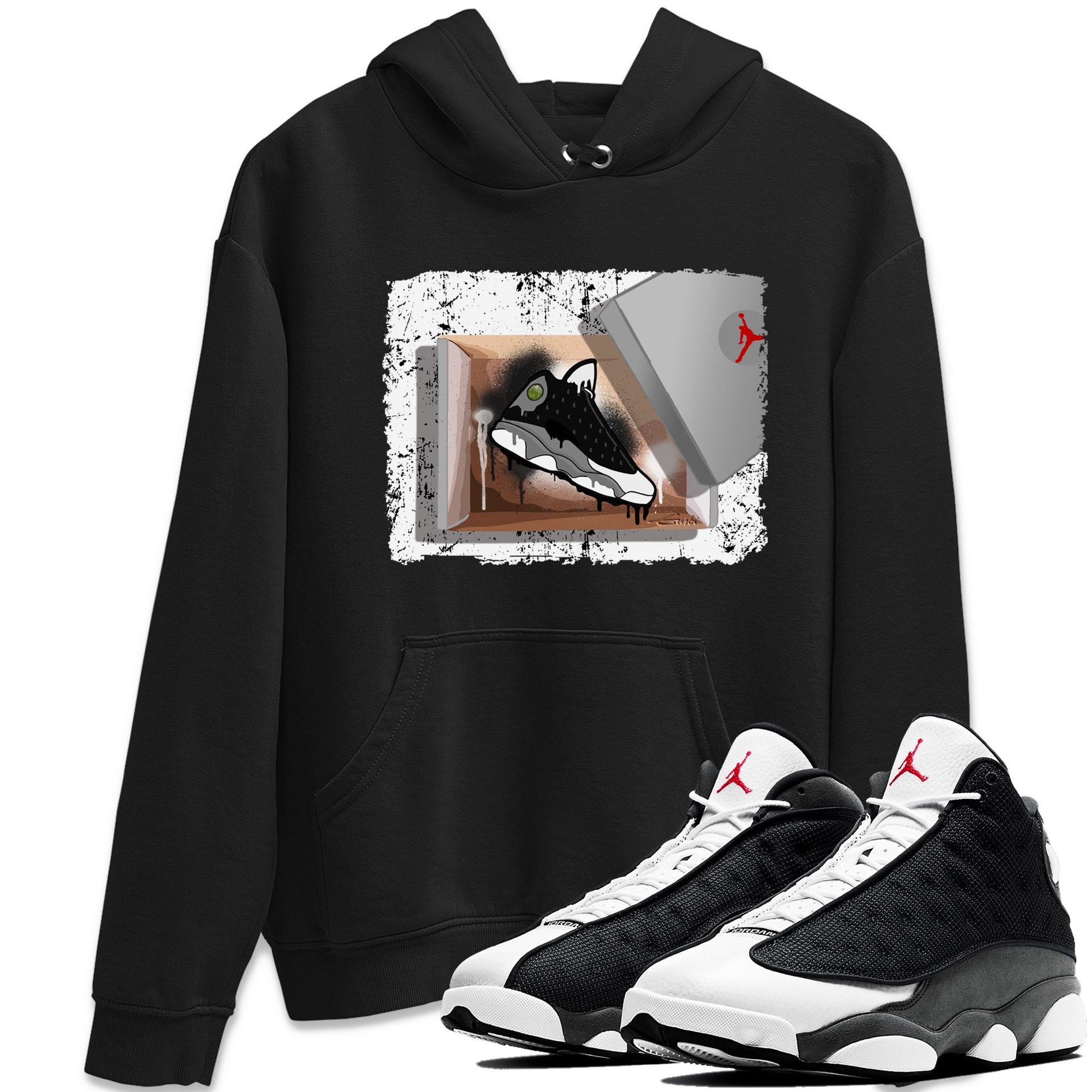 Air Jordan 13 Black Flint Sneaker Match Tees New Kicks Sneaker Tees Air Jordan 13 Retro Black Flint Tee Unisex Shirts Black 1