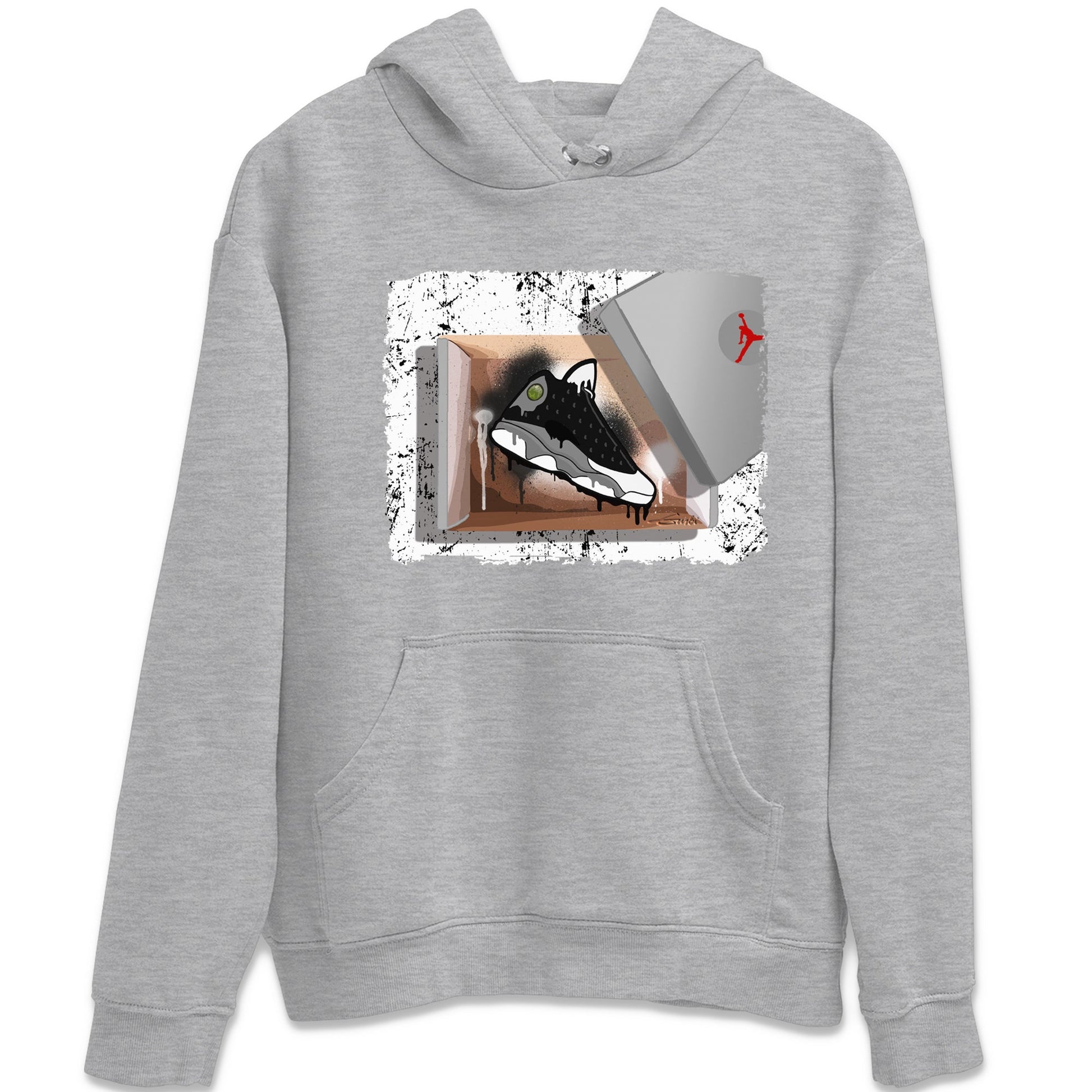 Air Jordan 13 Black Flint Sneaker Match Tees New Kicks Sneaker Tees Air Jordan 13 Retro Black Flint Tee Unisex Shirts Heather Grey 2