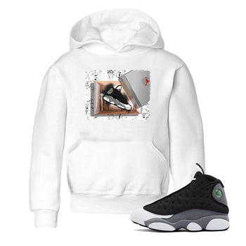 Air Jordan 13 Black Flint Sneaker Match Tees New Kicks Sneaker Tees Air Jordan 13 Retro Black Flint Tee Kids Shirts White 1