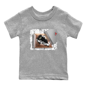 Air Jordan 13 Black Flint Sneaker Match Tees New Kicks Sneaker Tees Air Jordan 13 Retro Black Flint Tee Kids Shirts Heather Grey 2