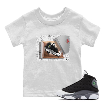 Air Jordan 13 Black Flint Sneaker Match Tees New Kicks Sneaker Tees Air Jordan 13 Retro Black Flint Tee Kids Shirts White 1