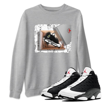 Air Jordan 13 Black Flint Sneaker Match Tees New Kicks Sneaker Tees Air Jordan 13 Retro Black Flint Tee Unisex Shirts Heather Grey 1