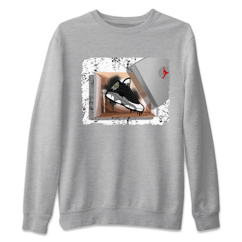 Air Jordan 13 Black Flint Sneaker Match Tees New Kicks Sneaker Tees Air Jordan 13 Retro Black Flint Tee Unisex Shirts Heather Grey 2