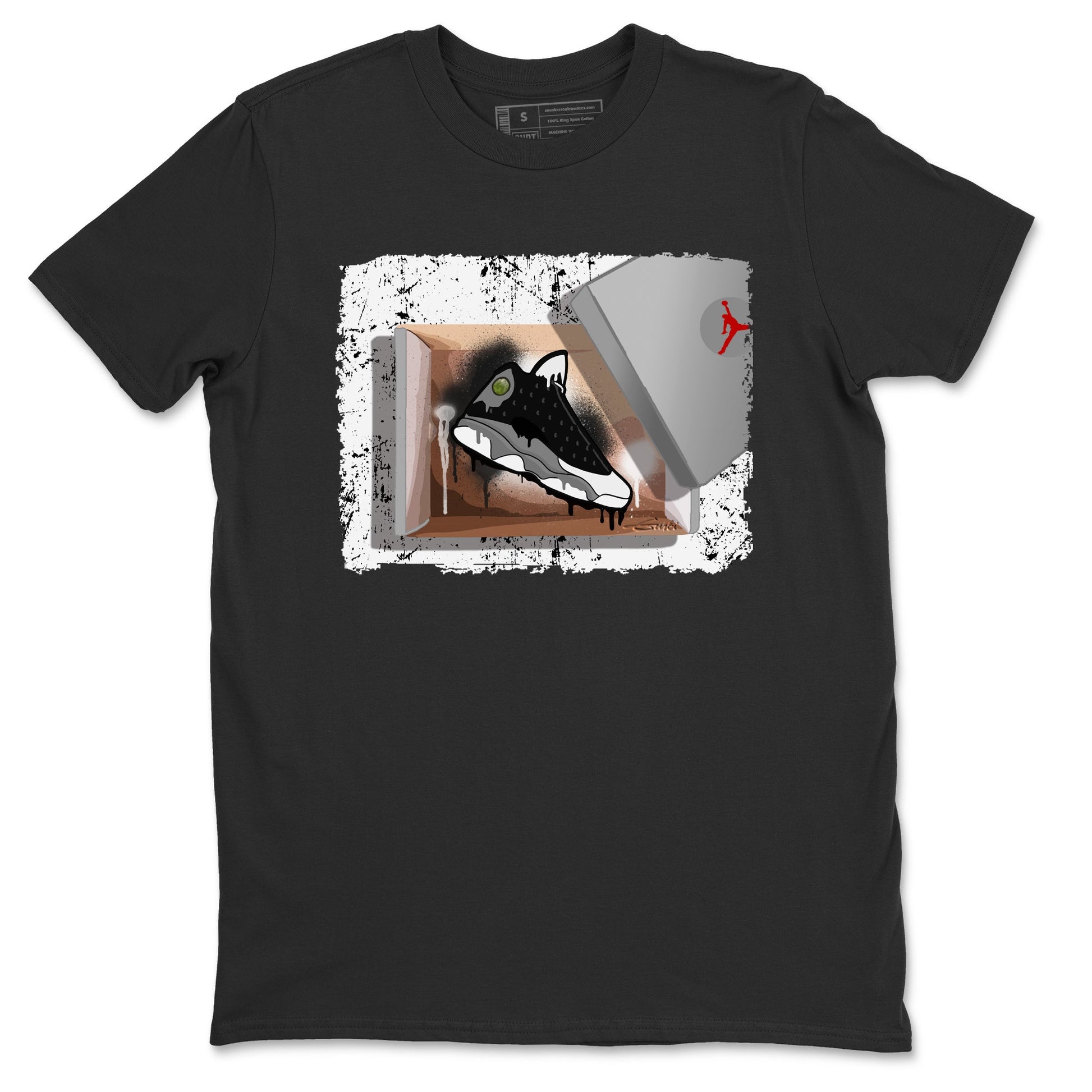 Air Jordan 13 Black Flint Sneaker Match Tees New Kicks Sneaker Tees Air Jordan 13 Retro Black Flint Tee Unisex Shirts Black 2