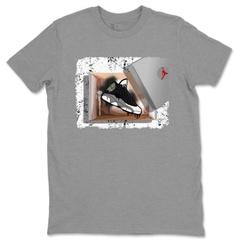 Air Jordan 13 Black Flint Sneaker Match Tees New Kicks Sneaker Tees Air Jordan 13 Retro Black Flint Tee Unisex Shirts Heather Grey 2
