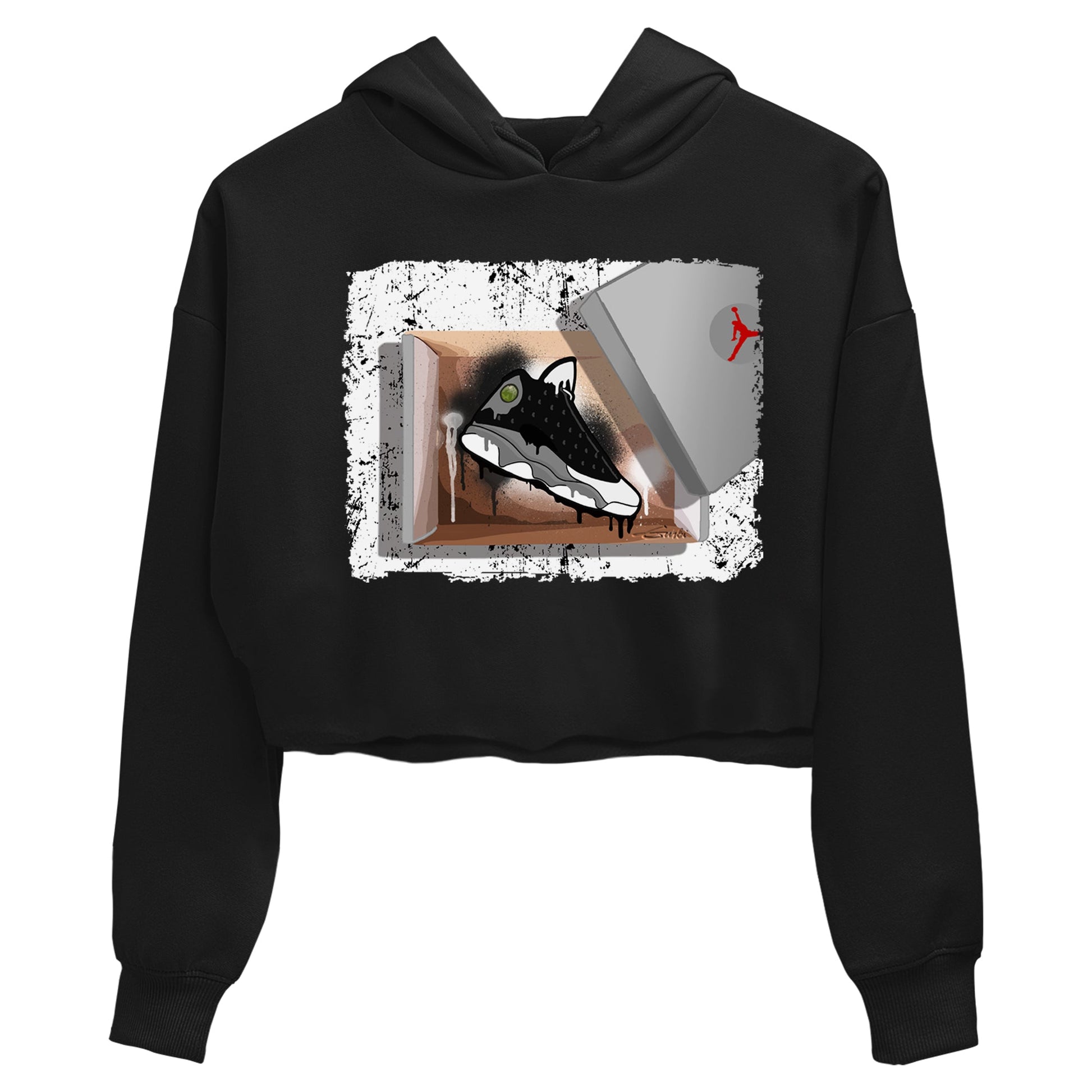 Air Jordan 13 Black Flint Sneaker Match Tees New Kicks Sneaker Tees Air Jordan 13 Retro Black Flint Tee Women's Shirts Black 2