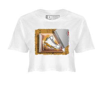 Air Jordan 13 Retro Wheat shirt to match jordans New Kicks sneaker tees Air Jordan 13 Wheat SNRT Sneaker Release Tees White 2 Crop T-Shirt