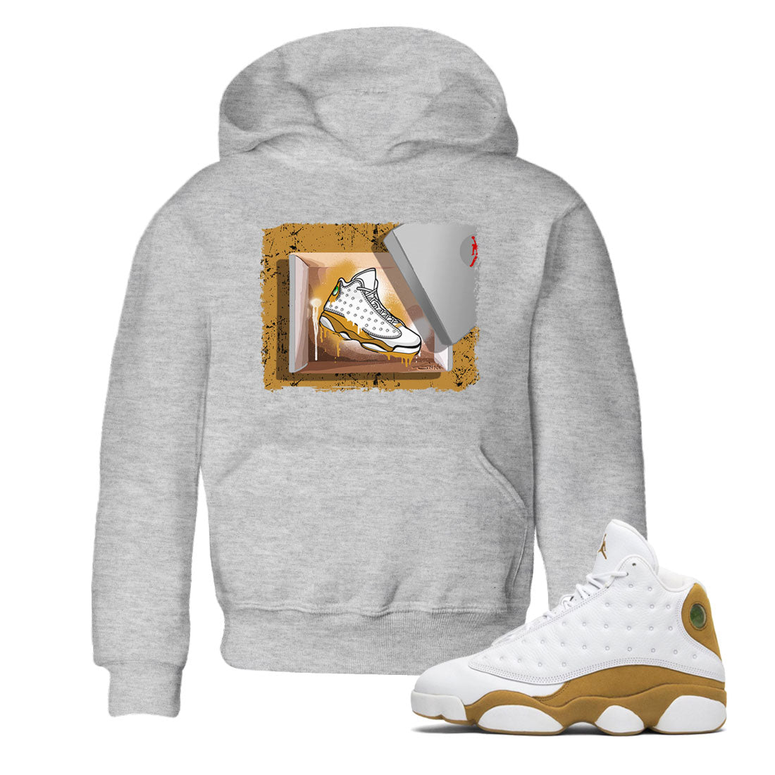 Air Jordan 13 Retro Wheat shirt to match jordans New Kicks sneaker tees Air Jordan 13 Wheat SNRT Sneaker Release Tees Baby Toddler Heather Grey 1 T-Shirt